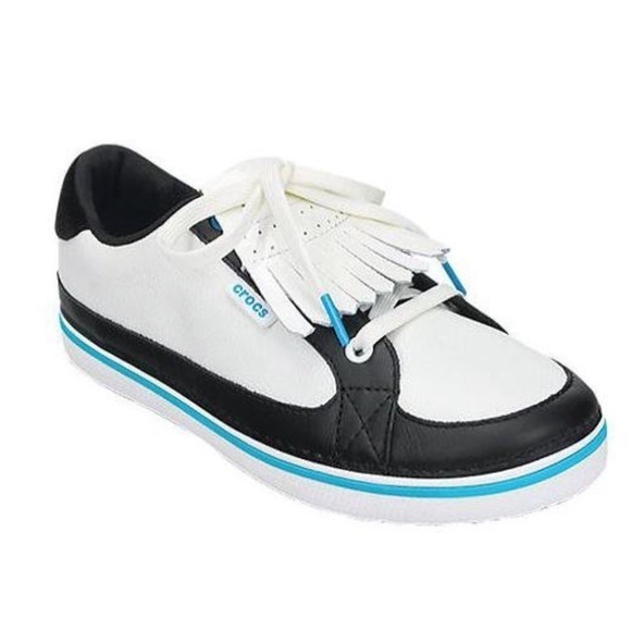 NEW Crocs Golf Bradyn X Hank Haney Kiltie Blue White Laced Spiked Golf Sneakers - Picture 2 of 15